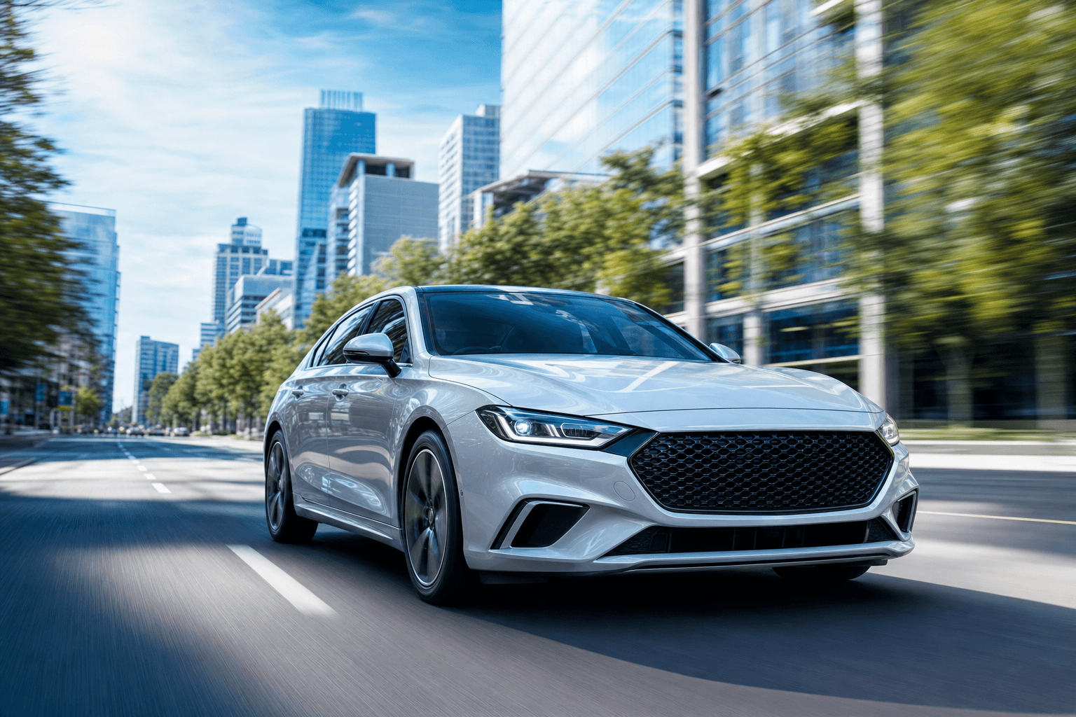 Car driving through Anaheim, CA — compare local car insurance rates